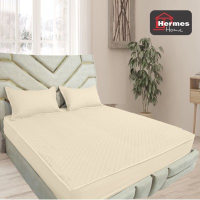 کالای خواب|ملحفه کشدار پنبه دوزی دونفره 160 کویین هرمس HERMES رنگ: کرم روشن کالای خواب|ملحفه کشدار پنبه دوزی دونفره 160 کویین هرمس HERMES رنگ: کرم روشن