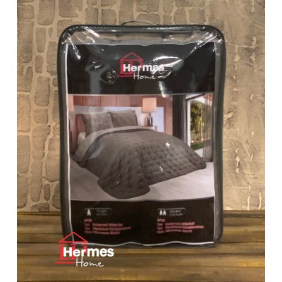 کالای خواب|روتختی یکنفره هرمس HERMES مدل: Cilantro gri antrasit