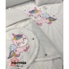 روتختی نوزادی|سرویس خواب نوزاد با قنداق گلدوزی مادرکر | UNICORN WHITE