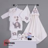 خانه|سرویس حوله نوزادی ۵ تیکه مادرکر MOTHERCARE مدل: BIRD AND ELEPHENT KREM