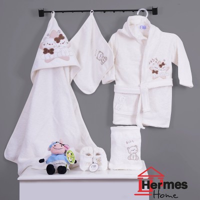خانه|سرویس حوله نوزادی ۵ تیکه مادرکر MOTHERCARE مدل: BEAR KREM