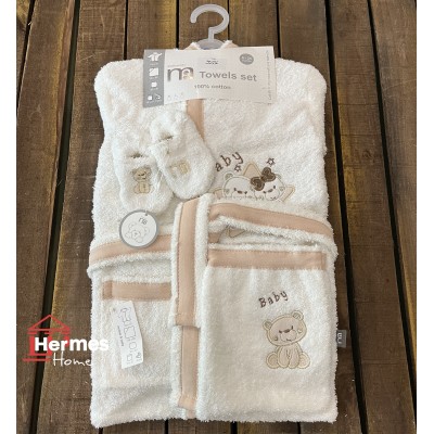 خانه|سرویس حوله نوزادی ۵ تیکه مادرکر MOTHERCARE مدل: BEAR KREM