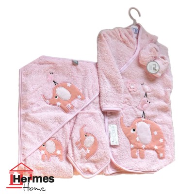 حوله|سرویس حوله نوزادی ۵ تیکه مادرکر MOTHERCARE مدل: BIRD AND ELEPHENT PINK حوله|سرویس حوله نوزادی ۵ تیکه مادرکر MOTHERCARE مدل: BIRD AND ELEPHENT PINK