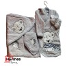 حوله|سرویس حوله نوزادی ۵ تیکه مادرکر MOTHERCARE مدل: SCARF BEAR GRI