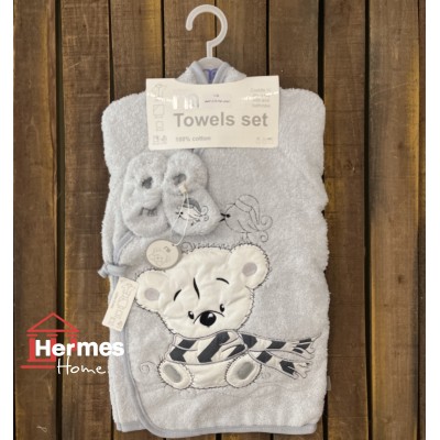 حوله|سرویس حوله نوزادی ۵ تیکه مادرکر MOTHERCARE مدل: SCARF BEAR GRI حوله|سرویس حوله نوزادی ۵ تیکه مادرکر MOTHERCARE مدل: SCARF BEAR GRI