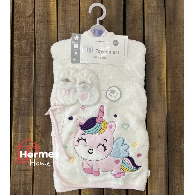 حوله|سرویس حوله نوزادی ۵ تیکه مادرکر MOTHERCARE مدل: UNICORN WHITE حوله|سرویس حوله نوزادی ۵ تیکه مادرکر MOTHERCARE مدل: UNICORN WHITE