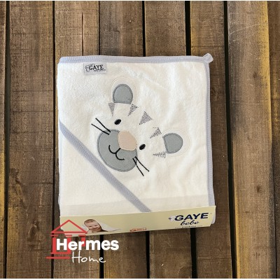 حوله|حوله تک نوزادی گای بیبی GAYE BEBE مدل: LEOPARD GRI حوله|حوله تک نوزادی گای بیبی GAYE BEBE مدل: LEOPARD GRI