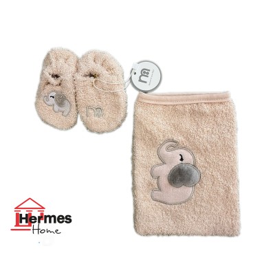 حوله|سرویس حوله نوزادی ۵ تیکه مادرکر MOTHERCARE مدل: HAPPY ELEPHENT NESCAFE