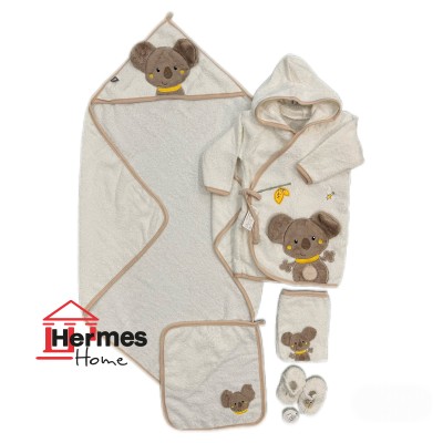حوله|سرویس حوله نوزادی ۵ تیکه مادرکر MOTHERCARE مدل: KOALA KREM