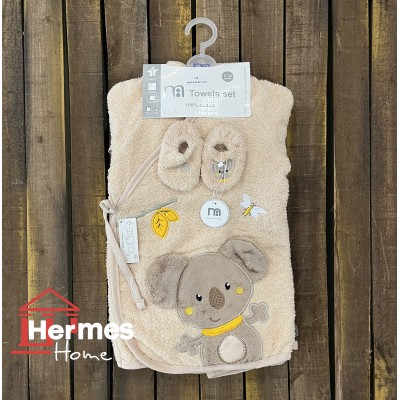 حوله|سرویس حوله نوزادی ۵ تیکه مادرکر MOTHERCARE مدل: KOALA NESCAFE