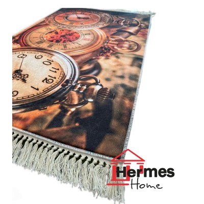 فرشینه و قالیچه|فرشینه چاپی 100x60 مدل: CLOCK