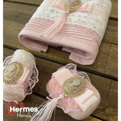 حوله|ست حوله دستی عروس هرمس HERMES رنگ: PEMBE