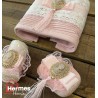 حوله|ست حوله دستی عروس هرمس HERMES رنگ: PEMBE