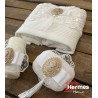 حوله|ست حوله دستی عروس هرمس HERMES رنگ: BEYAZ