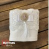 حوله|ست حوله دستی عروس هرمس HERMES رنگ: BEYAZ