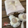 حوله|ست حوله دستی عروس هرمس HERMES رنگ: ACIK PEMBE