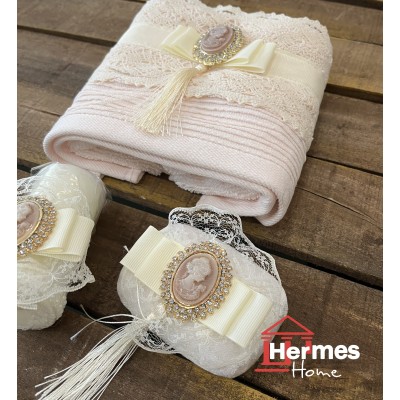 حوله|ست حوله دستی عروس هرمس HERMES رنگ: ACIK PEMBE حوله|ست حوله دستی عروس هرمس HERMES رنگ: ACIK PEMBE