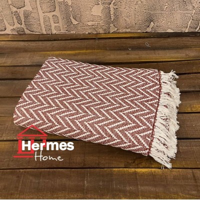 پیکه تک و شال مبل|شال مبل سلونیا ابعاد  170X200 مدل: ZIKZAK BORDO