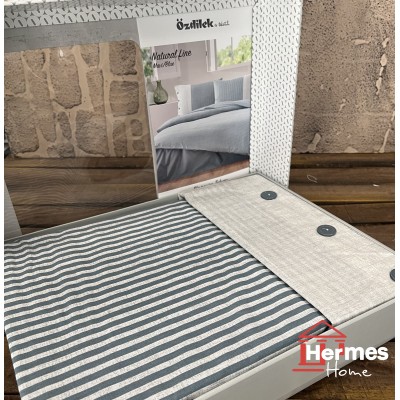 کالای خواب|روتختی کاوری رنفورس دونفره اوزدیلک Ozdilek مدل: NATURAL LINE MAVI