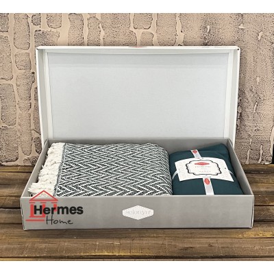 کالای خواب|روتختی پیکه دونفره سلونیا SELONIA مدل: ZIKZAK YESIL