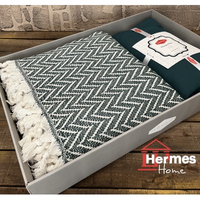 کالای خواب|روتختی پیکه دونفره سلونیا SELONIA مدل: ZIKZAK YESIL