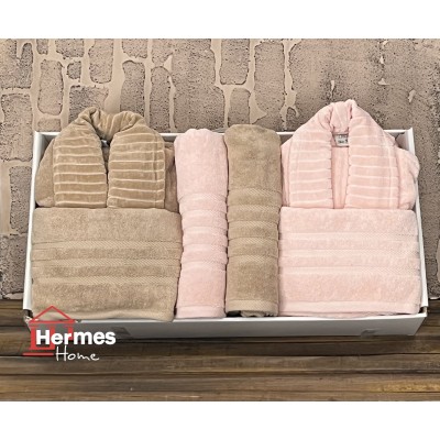 حوله|سرویس حوله پنبه ژاکارد دونفره زبرا مدل: (ZEBRA (nesacafe-pudra