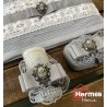 ست حوله (عروس و داماد)|ست حوله دستی عروس هرمس HERMES رنگ: GRI
