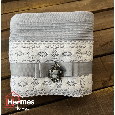 ست حوله (عروس و داماد)|ست حوله دستی عروس هرمس HERMES رنگ: GRI