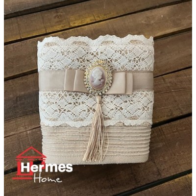 ست حوله (عروس و داماد)|ست حوله دستی عروس هرمس HERMES رنگ: NESCAFE