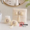 ست حوله (عروس و داماد)|ست حوله دستی عروس هرمس HERMES رنگ: KREM