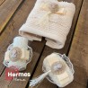 ست حوله (عروس و داماد)|ست حوله دستی عروس هرمس HERMES رنگ: KREM