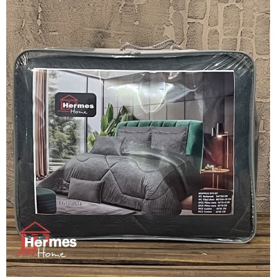 سرویس لحاف دونفره|روتختی مخمل دونفره هرمس HERMES مدل: DILA 004